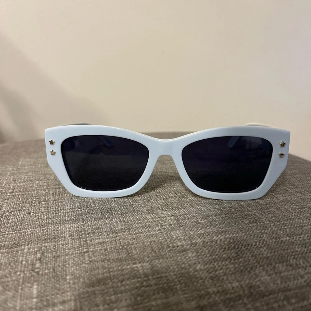Dior White Sunglasses with Black Lenses - Picture 4 of 8